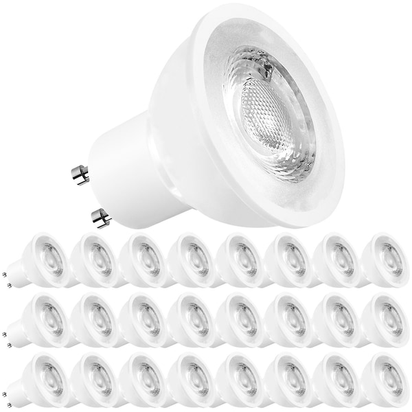 Luxrite MR16 LED Light Bulbs 6.5W (50W Equivalent) 500LM 5000K Bright White Dimmable GU10 Base 24-Pack LR21503-24PK - main